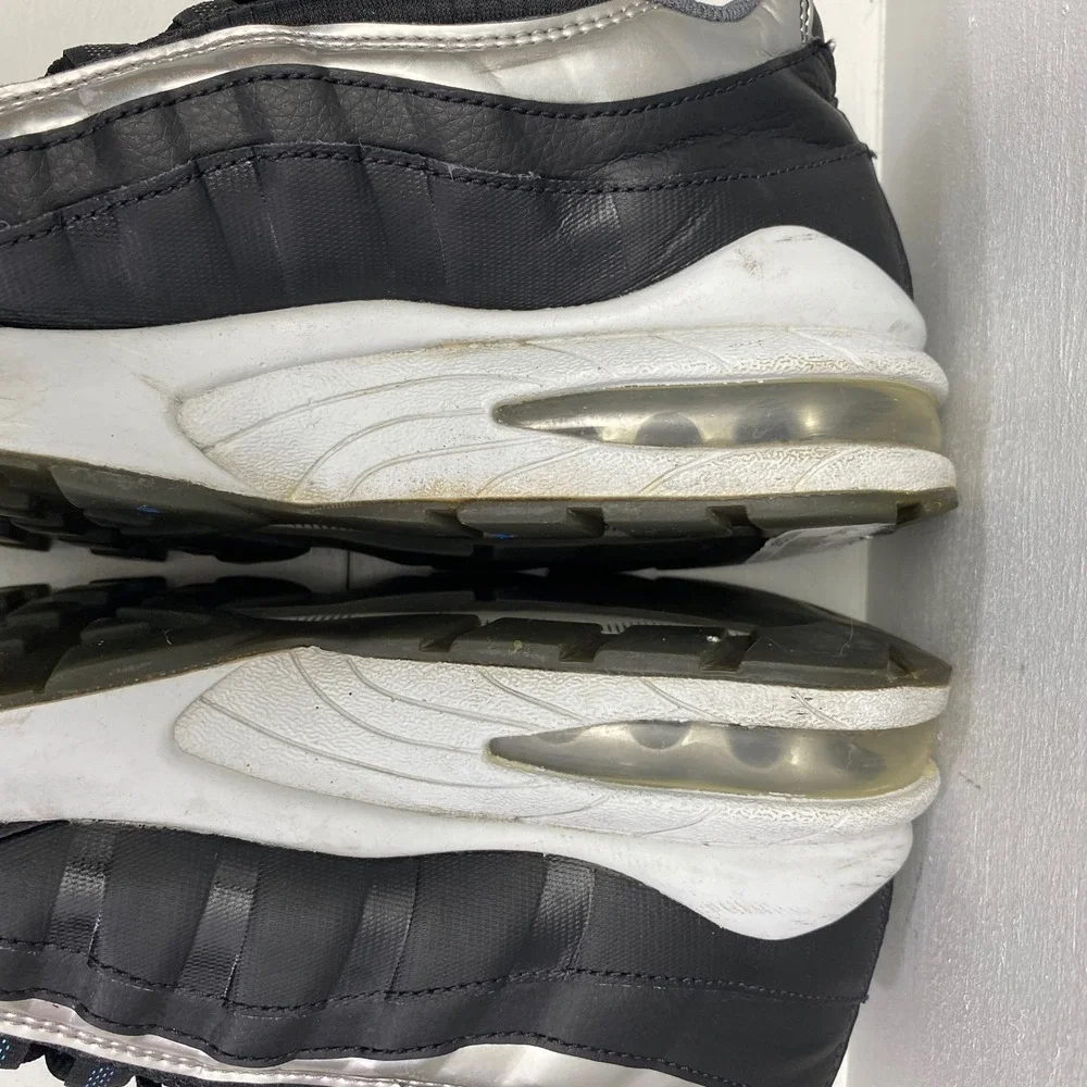Nike Air Max 95 GS Black Metallic Silver Sneakers Kids Mens Size 6.5Y AT8091-001